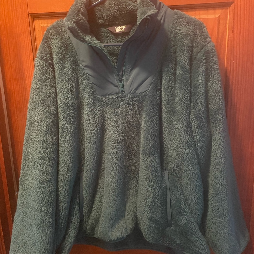 Lands' End Plush Fleece in Deep Teal